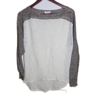 Helmut Lang linen loose weave Knit crochet relaxed fit Sweater small